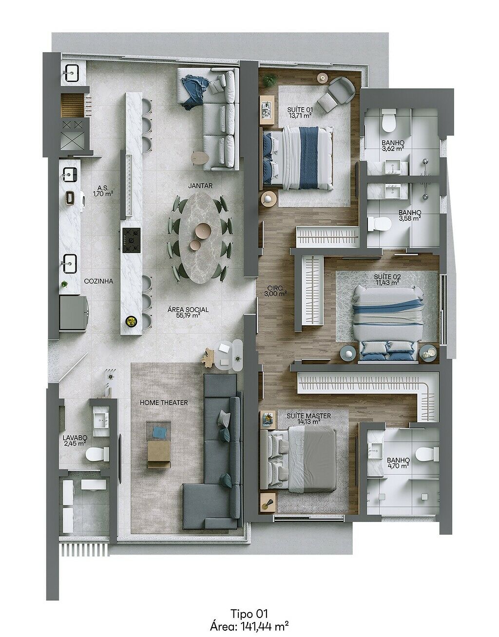 Apartamento, 5 quartos, 285 m² - Foto 3