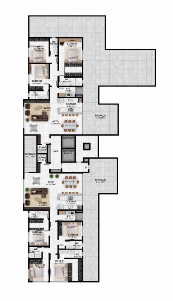 Apartamento, 3 quartos, 141 m² - Foto 2