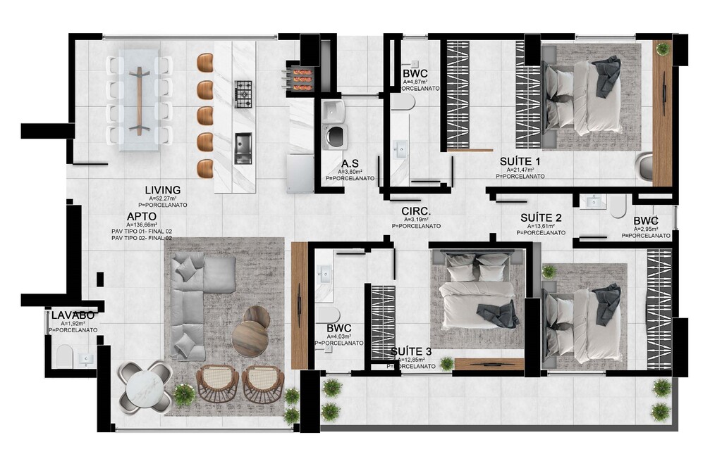 Apartamento, 3 quartos, 141 m² - Foto 7