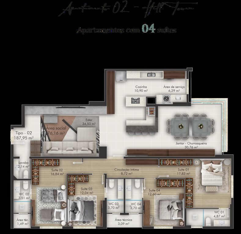 Apartamento, 4 quartos, 195 m² - Foto 11