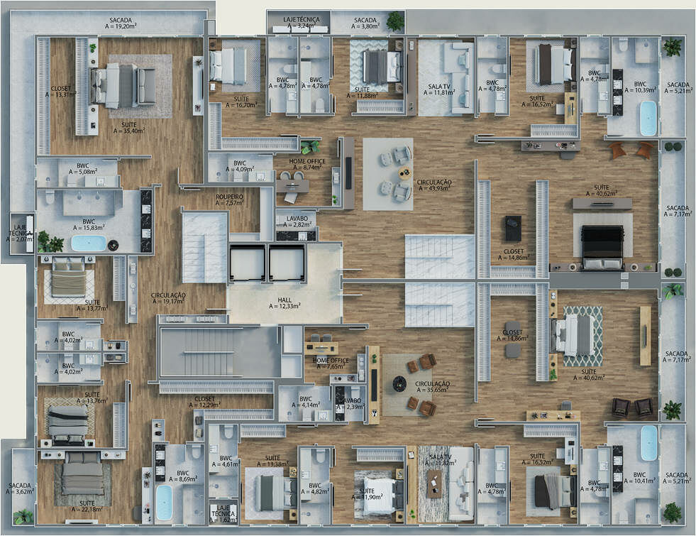 Apartamento, 3 quartos, 219 m² - Foto 2