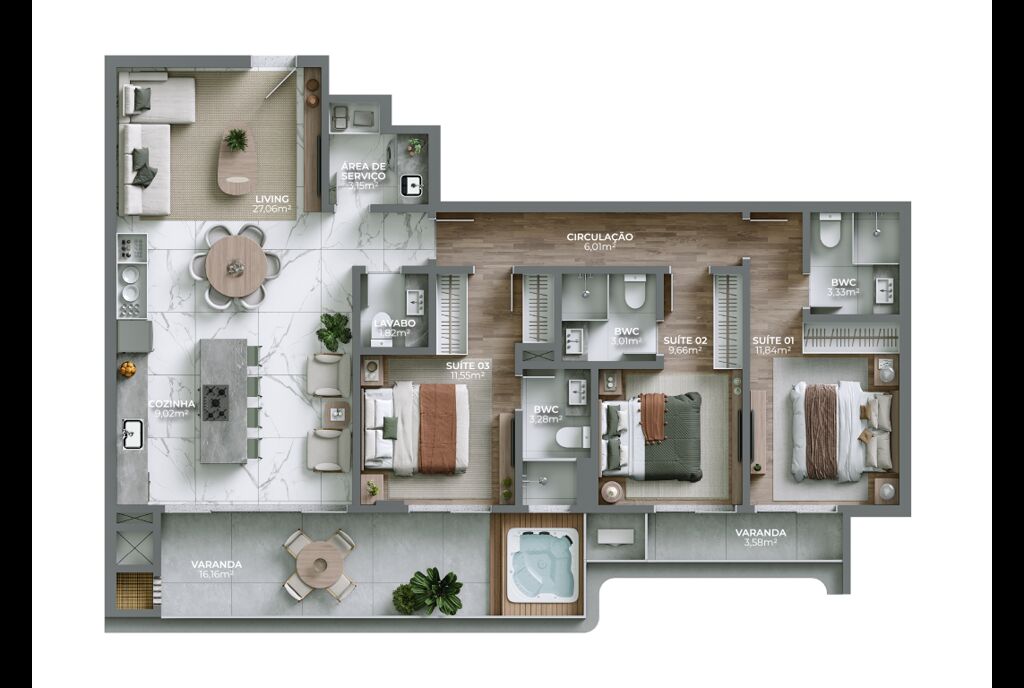 Apartamento, 3 quartos, 124 m² - Foto 7