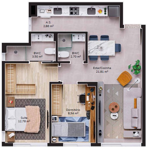 Apartamento, 2 quartos, 71 m² - Foto 3