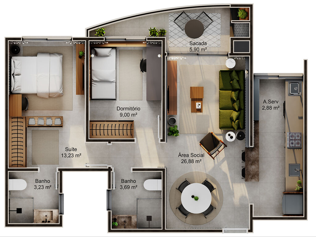 Apartamento, 98 m² - Foto 1
