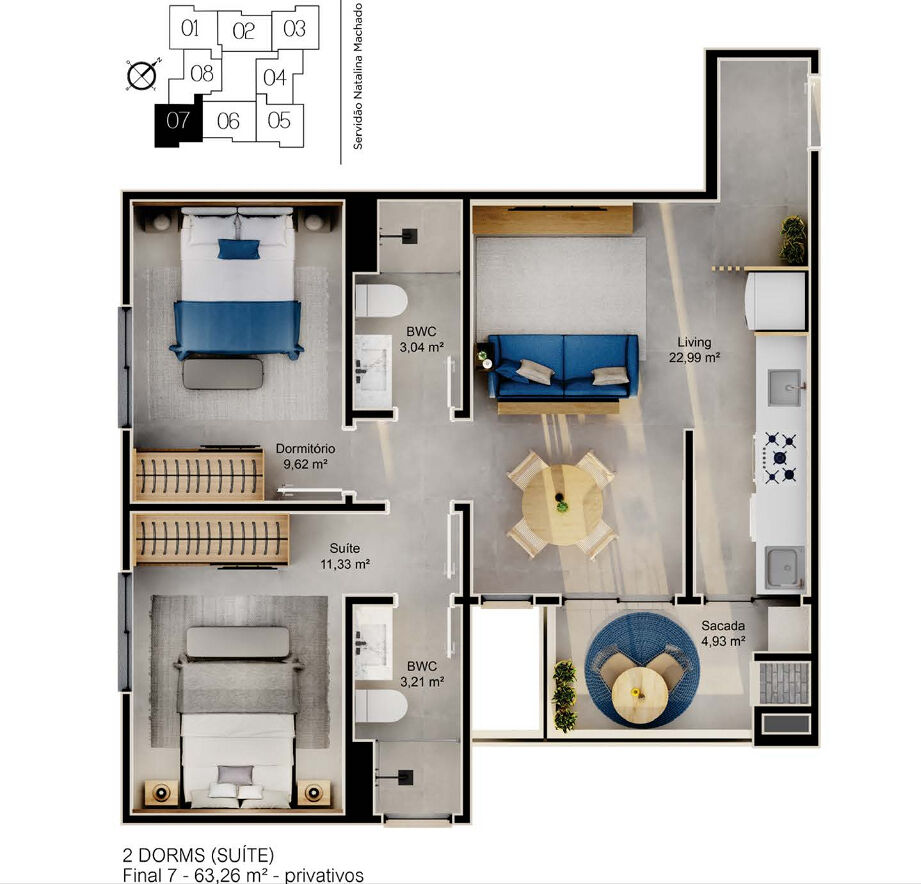 Apartamento, 2 quartos, 64 m² - Foto 3