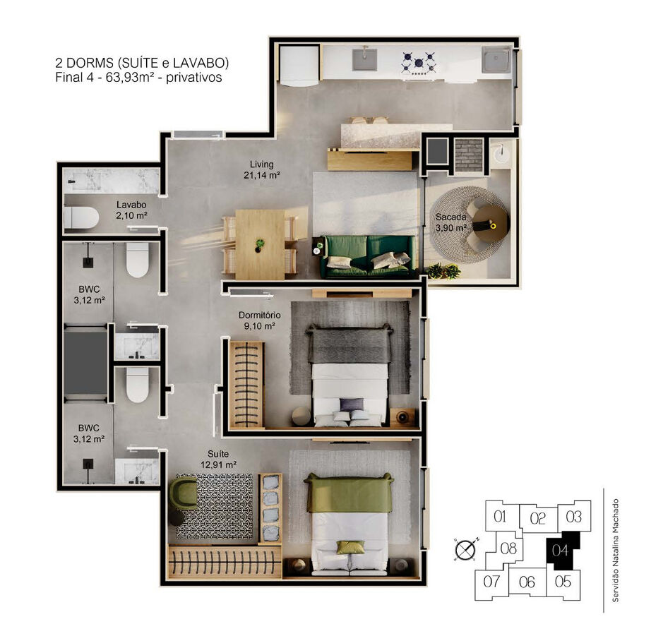 Apartamento, 63 m² - Foto 4