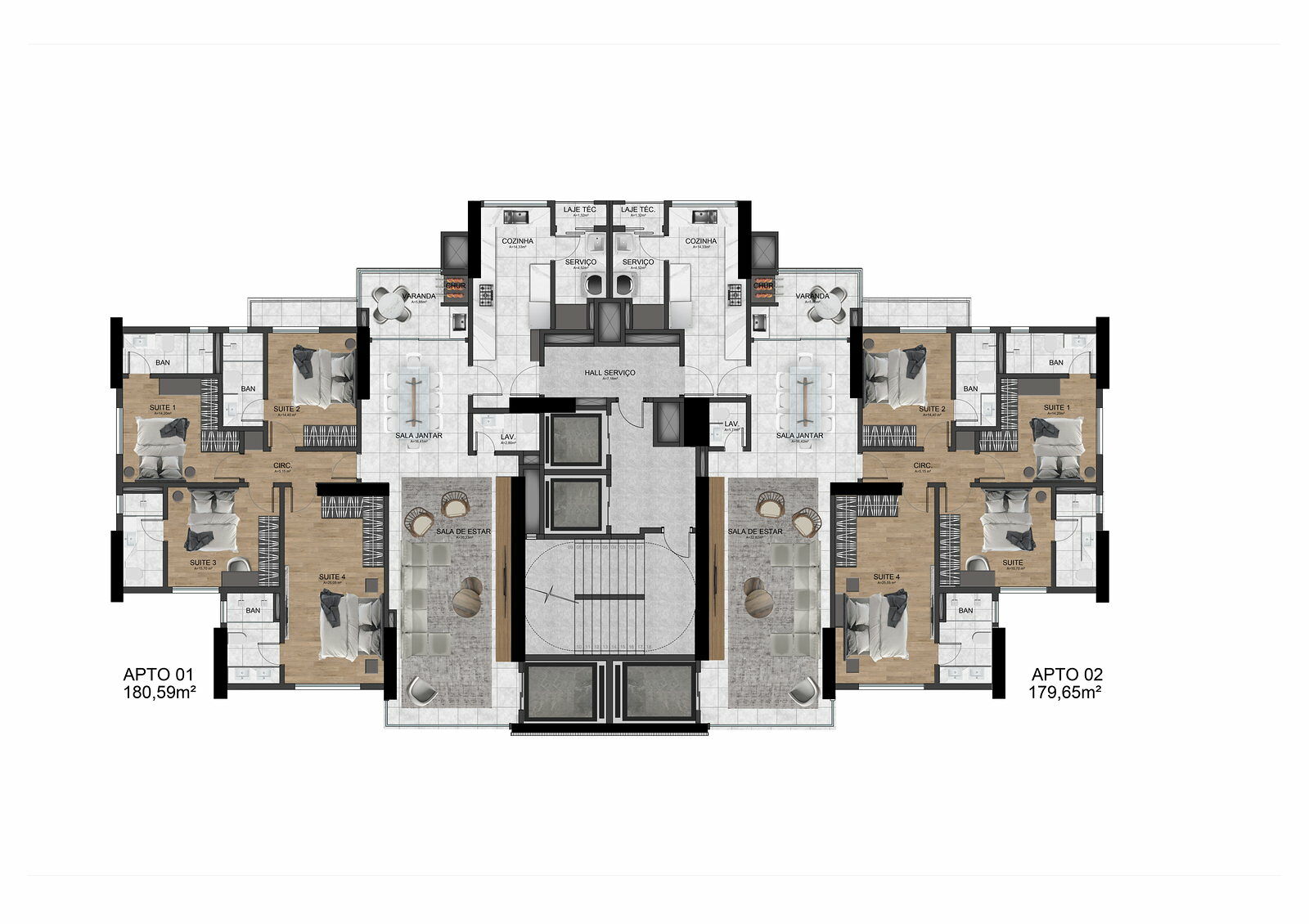 Apartamento, 4 quartos, 179 m² - Foto 2