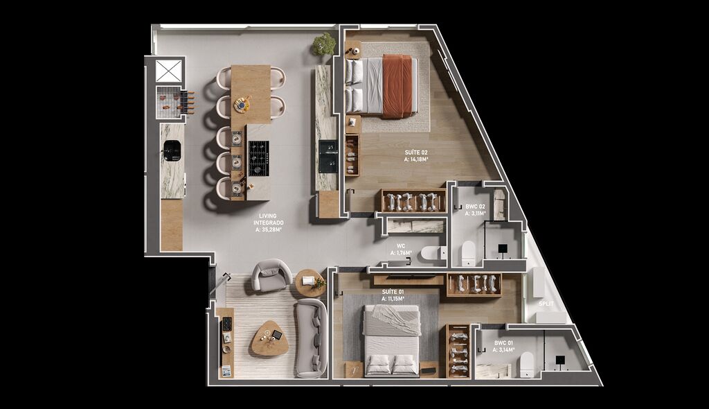 Apartamento, 2 quartos, 80 m² - Foto 1