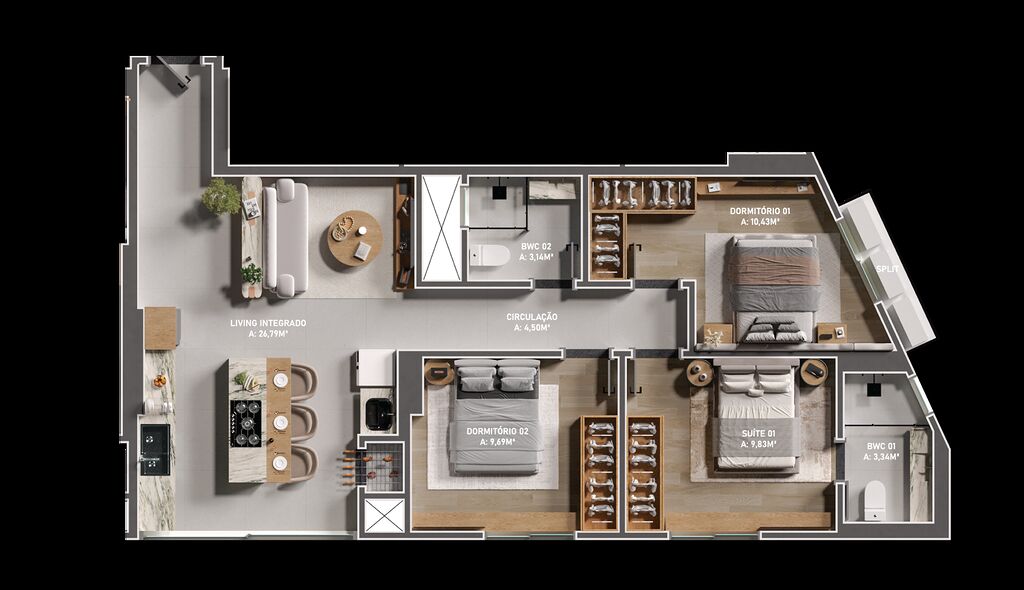 Apartamento, 2 quartos, 80 m² - Foto 3
