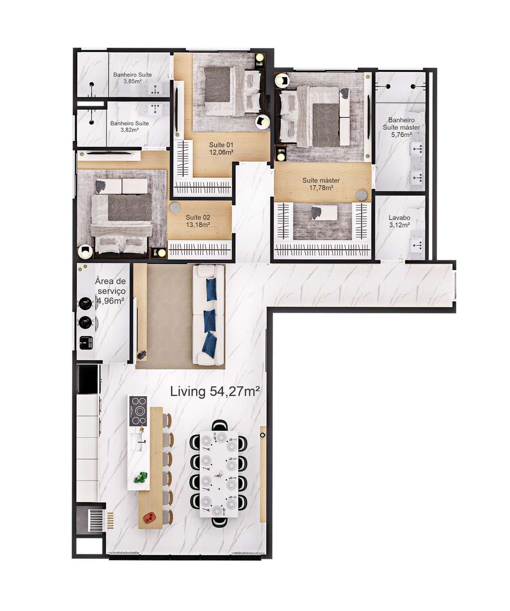 Apartamento, 3 quartos, 140 m² - Foto 4
