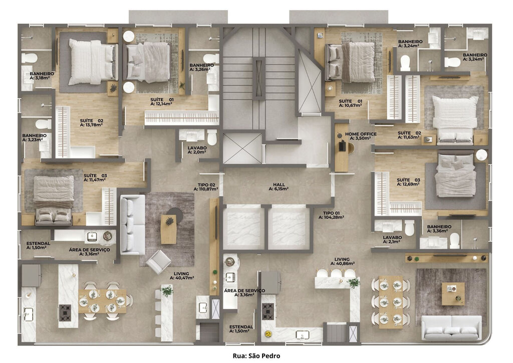 Apartamento, 3 quartos, 105 m² - Foto 2