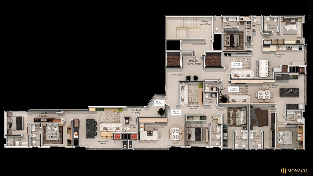 Apartamento, 2 quartos, 72 m² - Foto 2