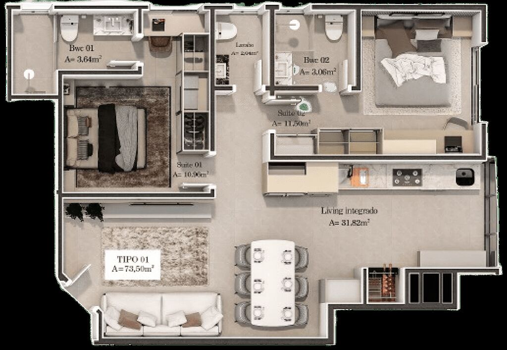 Apartamento, 2 quartos, 72 m² - Foto 4