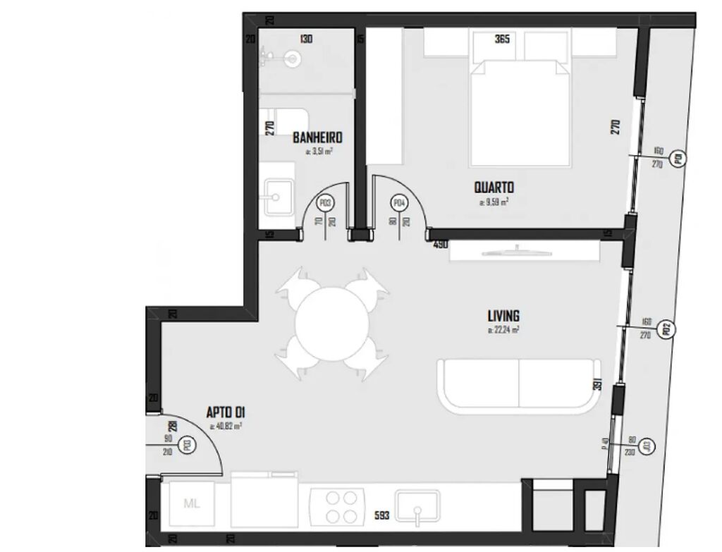 Kitnet-Studio, 38 m² - Foto 5