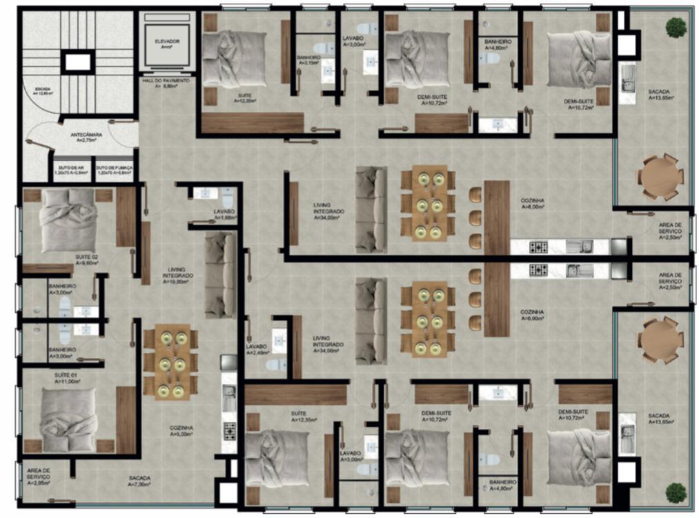 Apartamento, 3 quartos, 112 m² - Foto 1