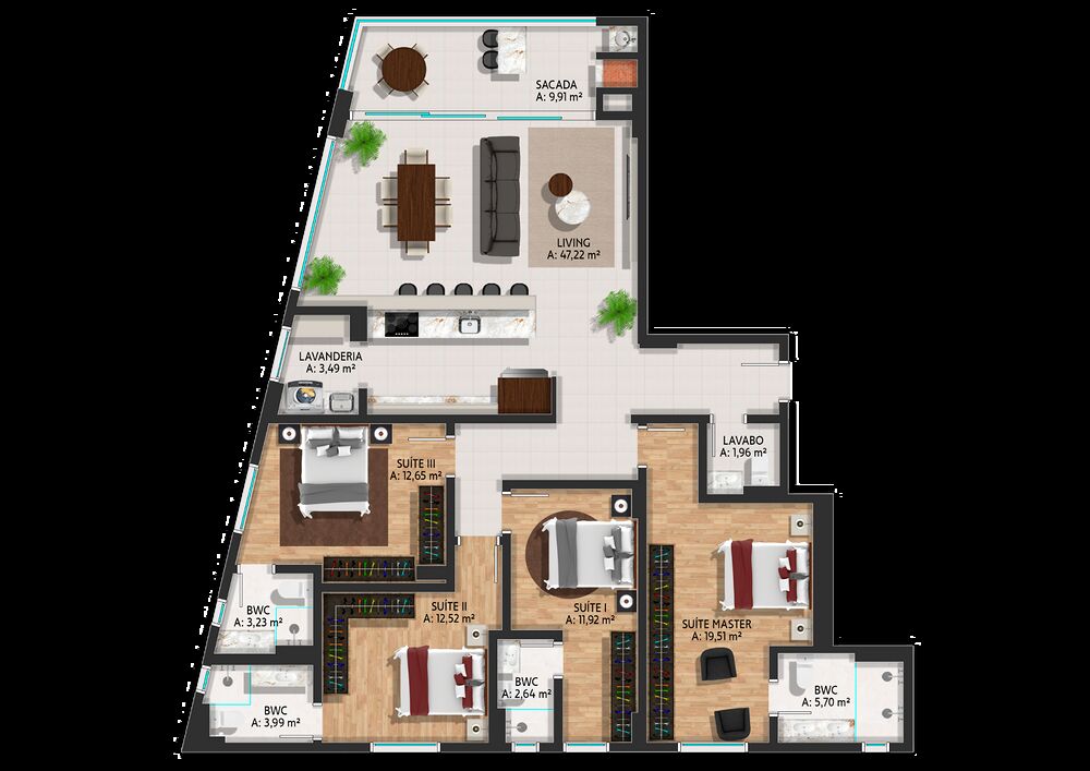 Apartamento, 4 quartos, 159 m² - Foto 3