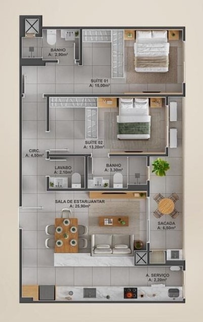 Apartamento, 3 quartos, 234 m² - Foto 3