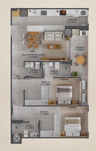 Apartamento, 3 quartos, 234 m² - Foto 5
