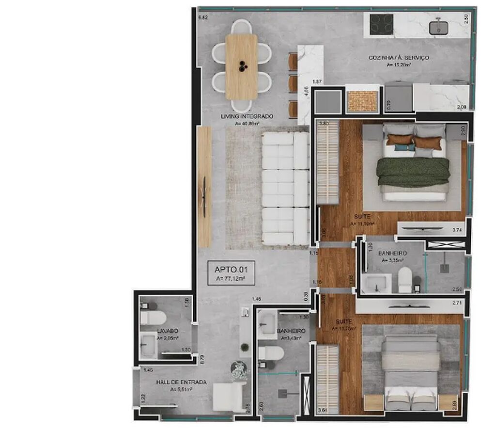 Apartamento, 64 m² - Foto 7
