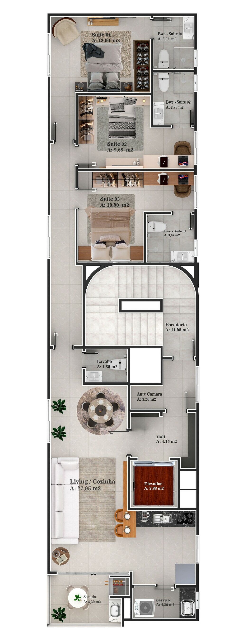 Apartamento, 101 m² - Foto 2