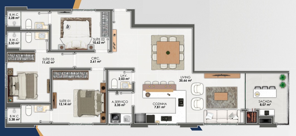 Apartamento, 3 quartos, 114 m² - Foto 5