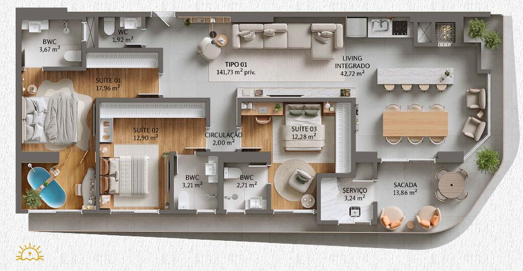 Apartamento, 3 quartos, 141 m² - Foto 6