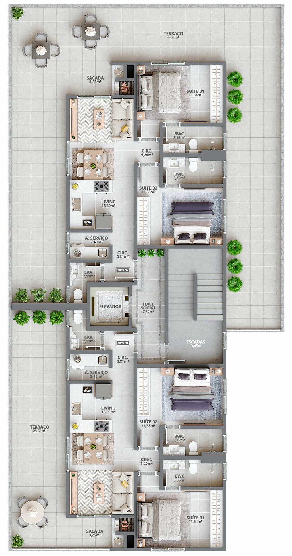 Apartamento, 2 quartos, 71 m² - Foto 1