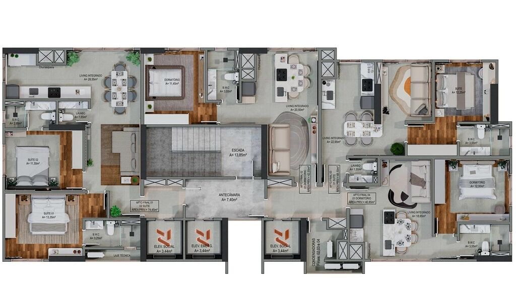 Apartamento, 1 quarto, 42 m² - Foto 3