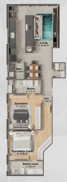 Apartamento, 88 m² - Foto 1