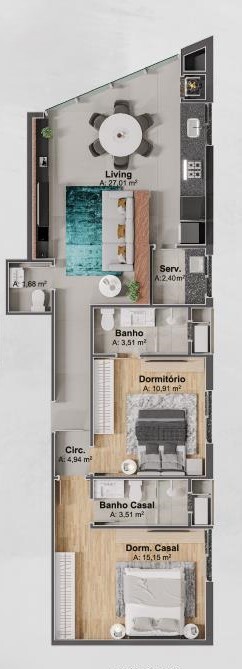 Apartamento, 88 m² - Foto 2