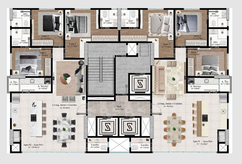 Apartamento, 3 quartos, 121 m² - Foto 2