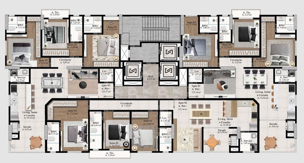 Apartamento, 3 quartos, 121 m² - Foto 3