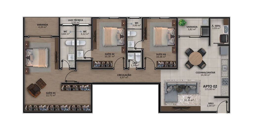 Apartamento, 3 quartos, 104 m² - Foto 5
