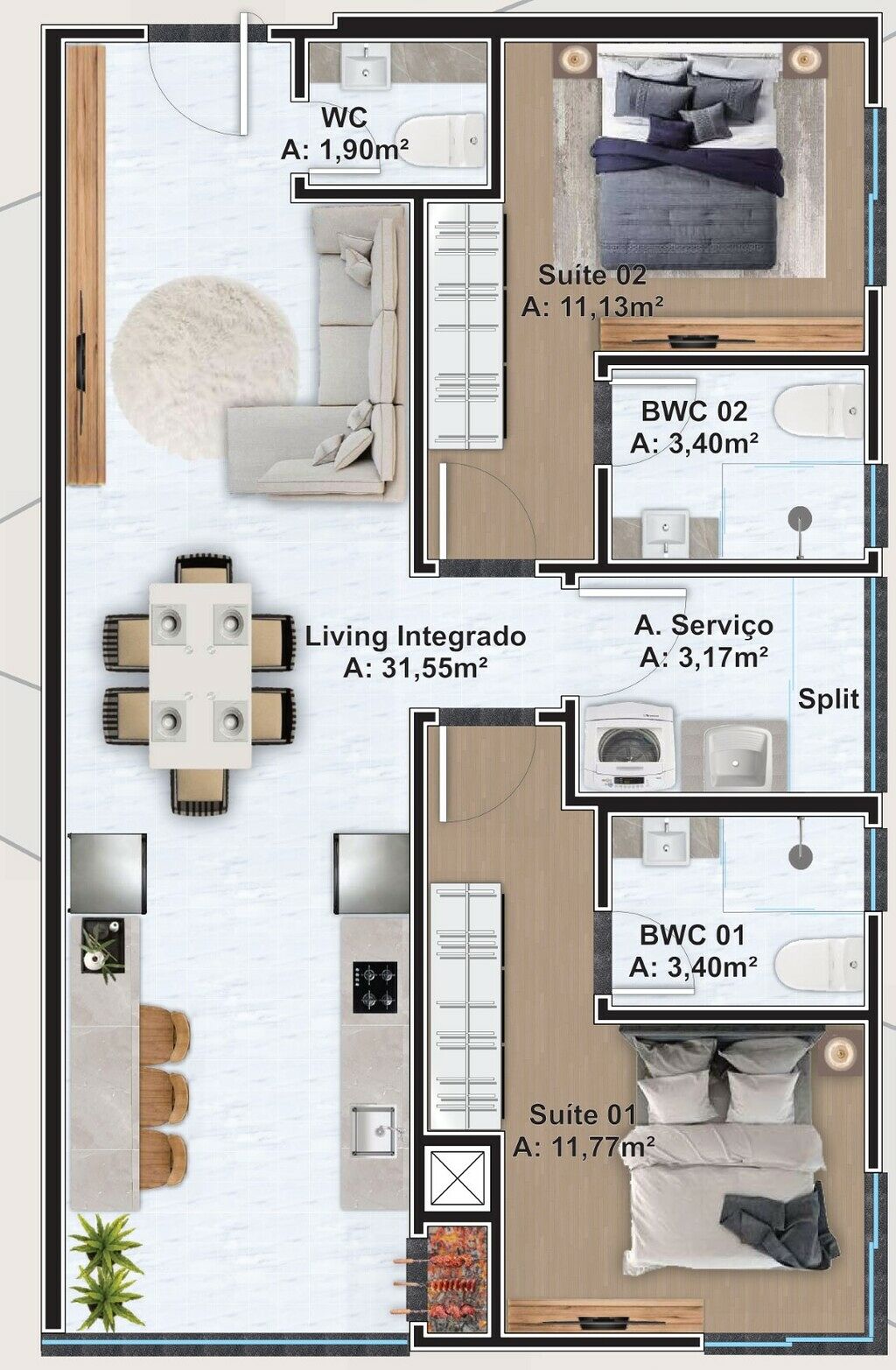 Apartamento, 3 quartos, 109 m² - Foto 3