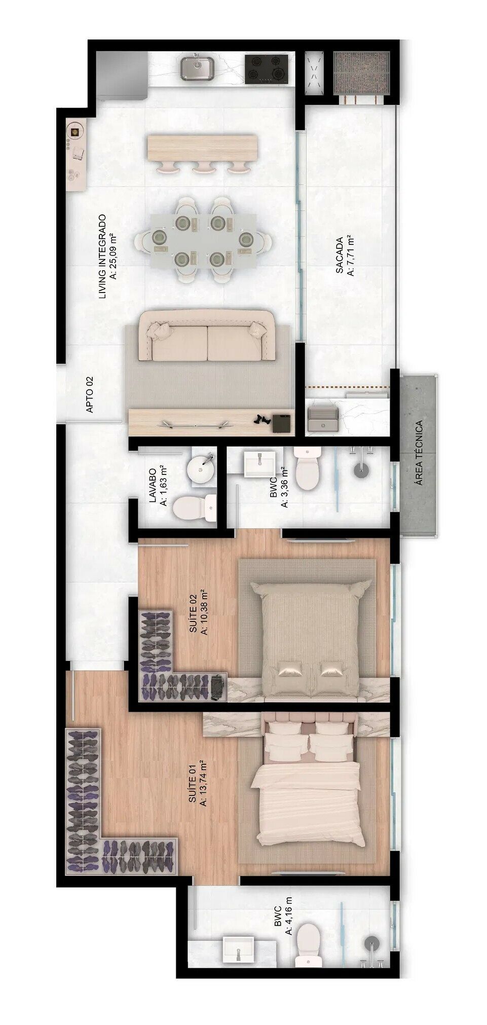 Apartamento, 1 quarto, 56 m² - Foto 4