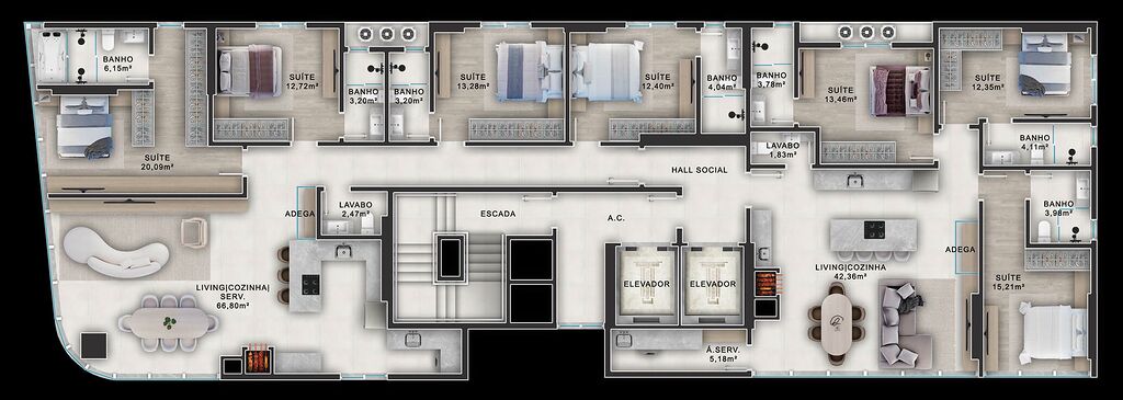 Apartamento, 4 quartos, 171 m² - Foto 2