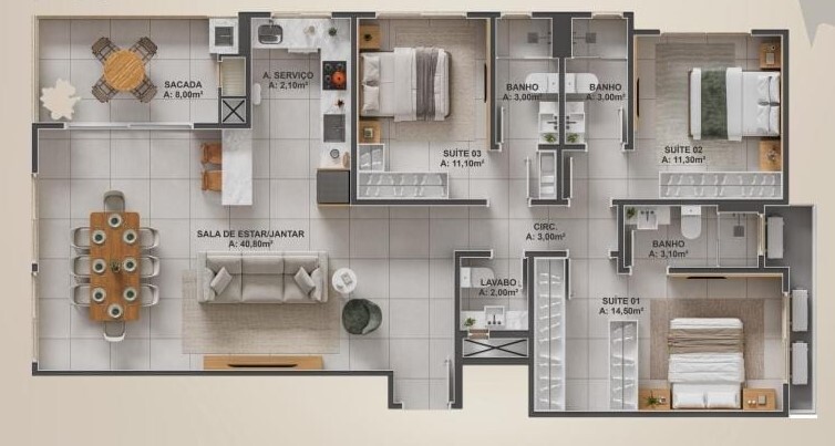 Apartamento, 2 quartos, 84 m² - Foto 6