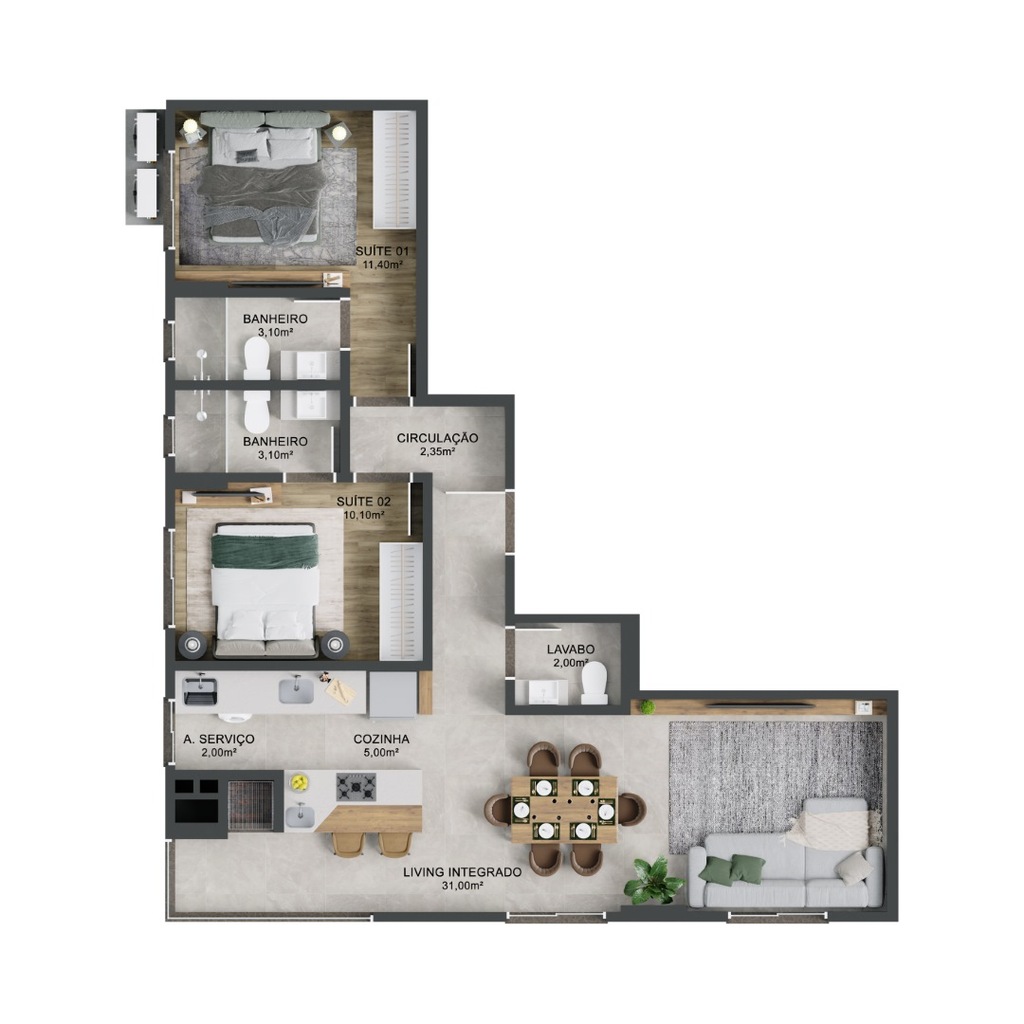 Apartamento, 2 quartos, 80 m² - Foto 4