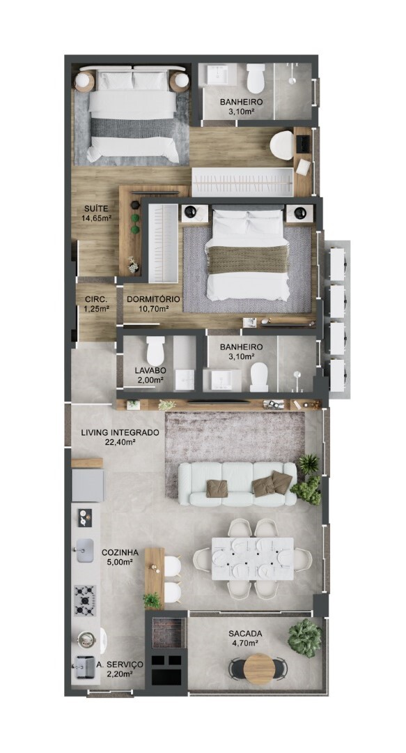 Apartamento, 2 quartos, 80 m² - Foto 5