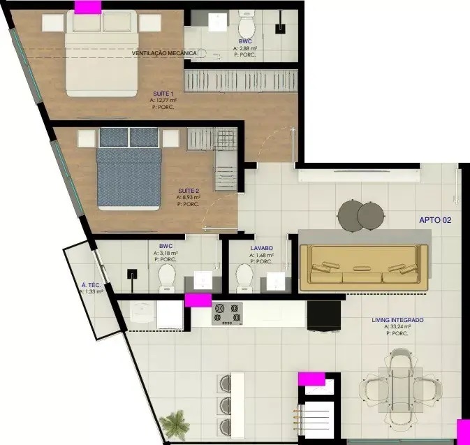 Apartamento, 76 m² - Foto 2