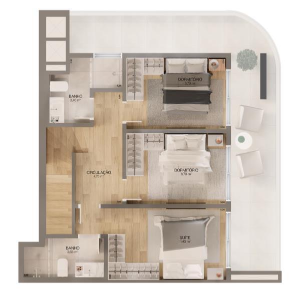 Apartamento, 2 quartos, 75 m² - Foto 11