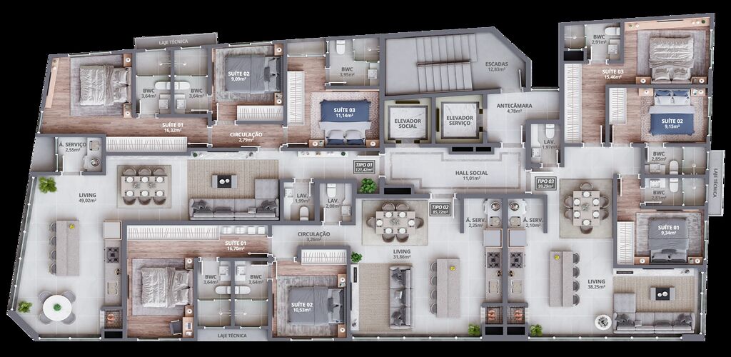 Apartamento, 4 quartos, 154 m² - Foto 2