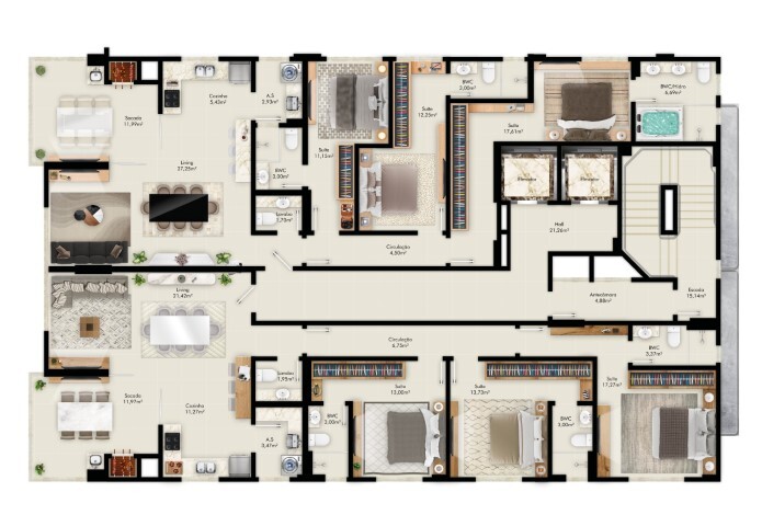 Apartamento, 3 quartos, 128 m² - Foto 2
