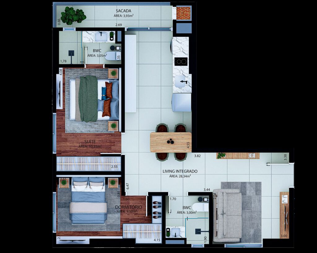 Apartamento, 2 quartos, 68 m² - Foto 8