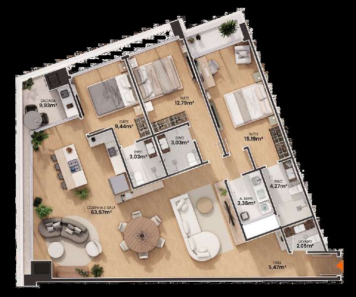 Apartamento, 3 quartos, 270 m² - Foto 6