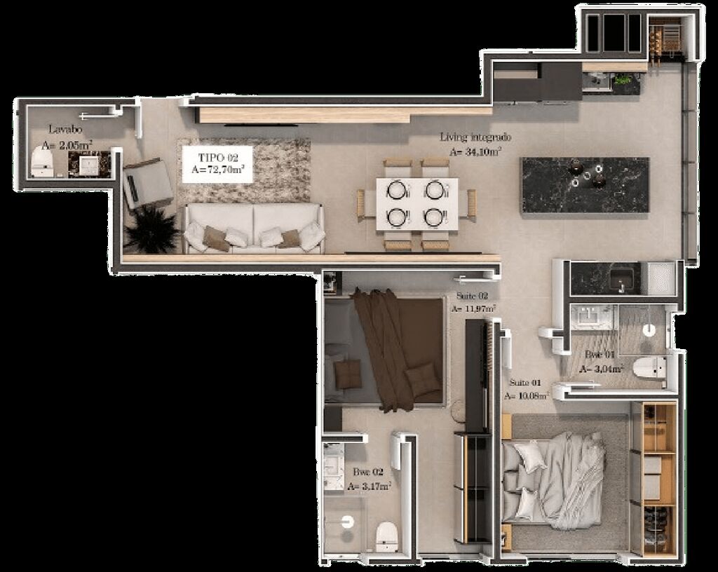Apartamento, 77 m² - Foto 3