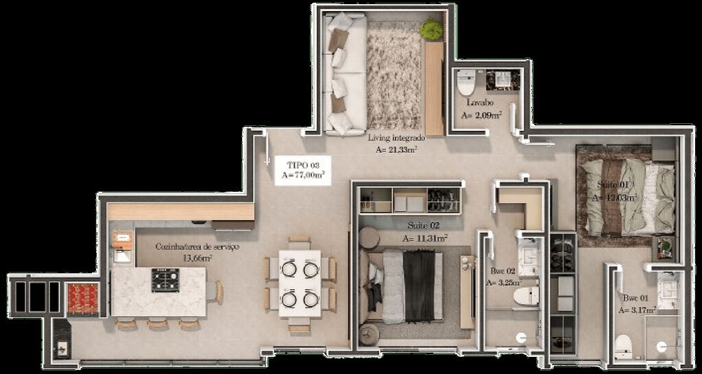 Apartamento, 77 m² - Foto 5