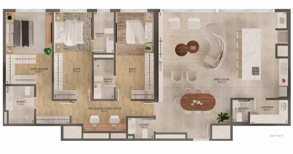 Apartamento, 3 quartos, 170 m² - Foto 2