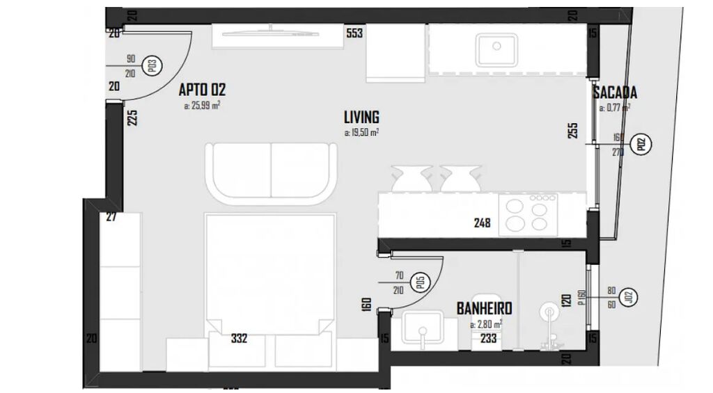 Apartamento, 1 quarto, 33 m² - Foto 1