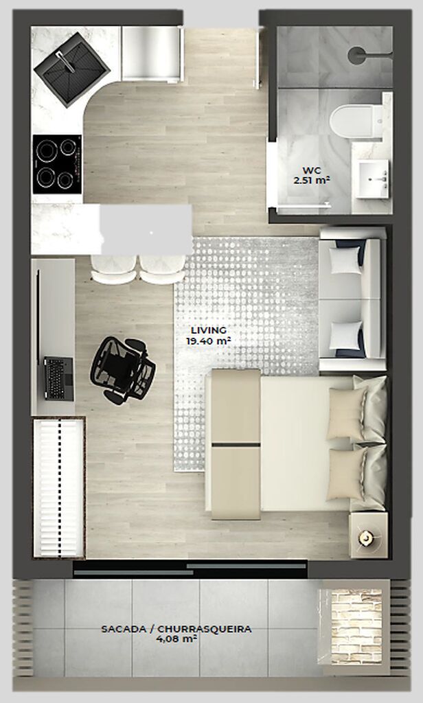 Apartamento, 1 quarto, 71 m² - Foto 1